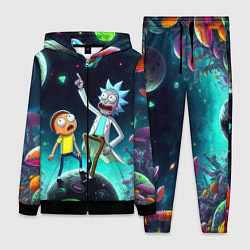 Женский 3D-костюм Рик и Морти на планете сказочных грибов, цвет: 3D-черный