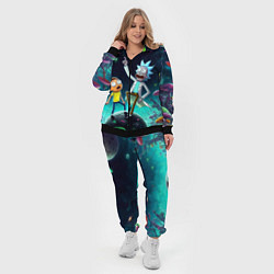 Женский 3D-костюм Рик и Морти на планете сказочных грибов, цвет: 3D-черный — фото 2