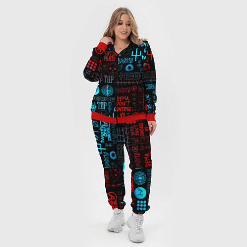 Женский костюм Twenty one pilots rock pattern / 3D-Красный – фото 4