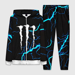 Женский 3D-костюм Monster energy неоновые молнии, цвет: 3D-белый