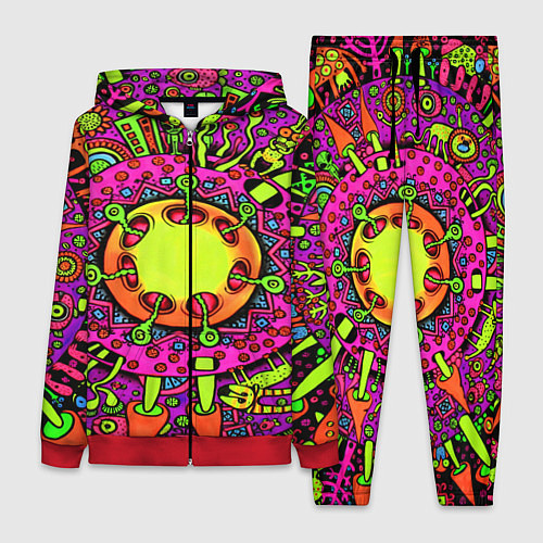 Женский костюм Кислотные грибы оптические / 3D-Красный – фото 1