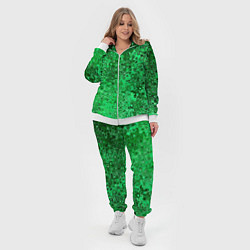 Женский 3D-костюм Зелёный малахит абстрактная текстура, цвет: 3D-белый — фото 2