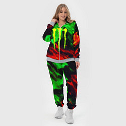 Женский 3D-костюм Monster energy огонь лого, цвет: 3D-меланж — фото 2