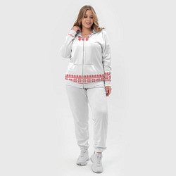 Женский 3D-костюм Славянский орнамент и узоры - вышиванка рубаха бел, цвет: 3D-белый — фото 2