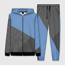 Женский 3D-костюм Сине-серый геометричный, цвет: 3D-черный