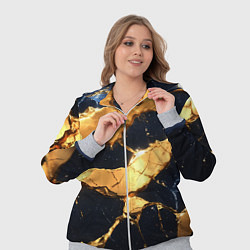 Женский 3D-костюм Золотая текстура на синем, цвет: 3D-меланж — фото 2