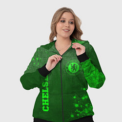Женский 3D-костюм Chelsea - green gradient вертикально, цвет: 3D-черный — фото 2