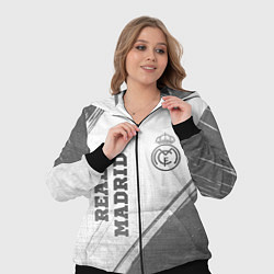 Женский 3D-костюм Real Madrid - white gradient вертикально, цвет: 3D-черный — фото 2