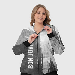 Женский 3D-костюм Bon Jovi - grey gradient по-вертикали, цвет: 3D-черный — фото 2