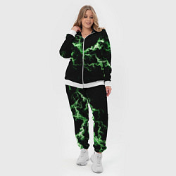 Женский 3D-костюм Lightning green glow, цвет: 3D-белый — фото 2