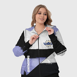 Женский 3D-костюм Плавание спортивное, цвет: 3D-черный — фото 2