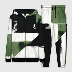 Женский 3D-костюм Футбол на фоне брызг красок, цвет: 3D-черный