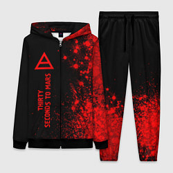 Женский 3D-костюм Thirty Seconds to Mars - red gradient по-вертикали, цвет: 3D-черный