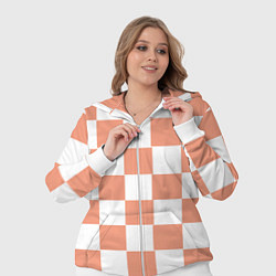 Женский 3D-костюм Квадраты оранжевые, цвет: 3D-белый — фото 2