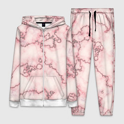 Женский 3D-костюм Розовая абстракция с мраморной текстурой и блеском, цвет: 3D-белый