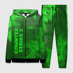 Женский 3D-костюм Counter Strike 2 - green gradient вертикально, цвет: 3D-черный
