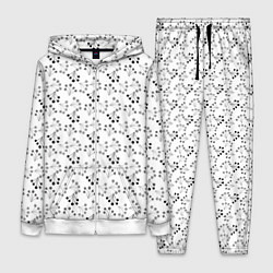 Женский костюм Черно белый ягодный узор ретро