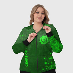 Женский 3D-костюм Gears of War - green gradient вертикально, цвет: 3D-черный — фото 2