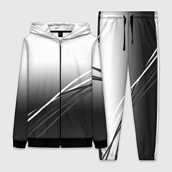 Женский 3D-костюм Градиент с полосами из белого в тёмный, цвет: 3D-черный