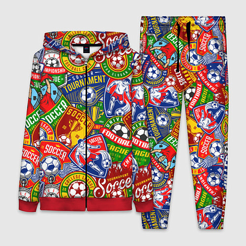 Женский костюм Футбольные лиги паттерн / 3D-Красный – фото 1