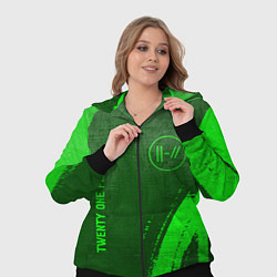 Женский 3D-костюм Twenty One Pilots - green gradient вертикально, цвет: 3D-черный — фото 2