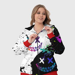 Женский 3D-костюм Неоновые брызги - жуткие улыбки, цвет: 3D-красный — фото 2