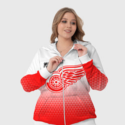 Женский 3D-костюм Детройт Ред Уингз - красно белый градиент, цвет: 3D-белый — фото 2