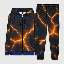 Женский 3D-костюм Молнии и черные плиты, цвет: 3D-синий