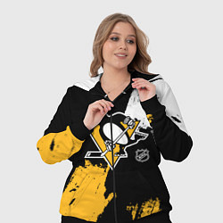 Женский 3D-костюм Питтсбург Пингвинз - брызги, цвет: 3D-черный — фото 2