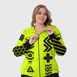 Женский 3D-костюм Кибер текстура - ядовитая, цвет: 3D-черный — фото 2