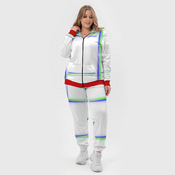 Женский 3D-костюм Neon white green light blue, цвет: 3D-красный — фото 2