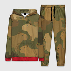 Женский 3D-костюм Капибара - камуфляж, цвет: 3D-красный