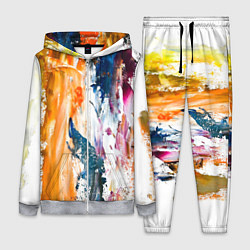 Женский 3D-костюм Разноцветные мазки кисти на палитре художника, цвет: 3D-меланж
