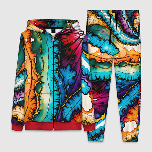 Женский костюм Разноцветный узор / 3D-Красный – фото 1