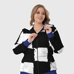 Женский 3D-костюм Черные квадраты в виде шахматной доски, цвет: 3D-синий — фото 2