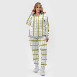Женский 3D-костюм Color white cage yellow stripes, цвет: 3D-меланж — фото 2
