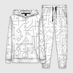 Женский 3D-костюм Техно-Геометрия на белое, цвет: 3D-белый