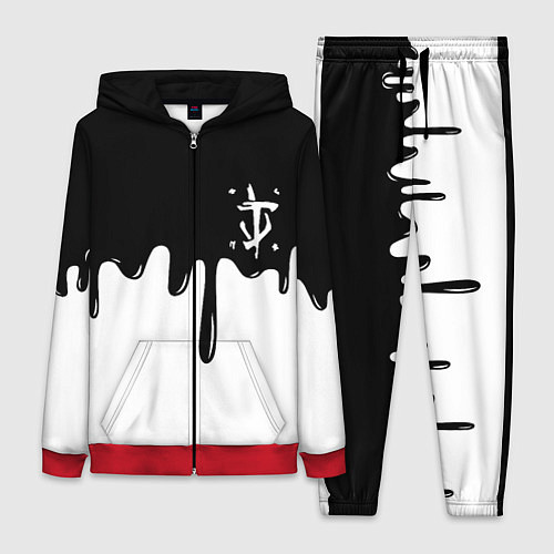 Женский костюм Doom logo жидкие краски / 3D-Красный – фото 1