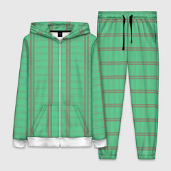 Женский костюм Color green cage brown stripes