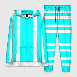 Женский костюм Color blue white stripes