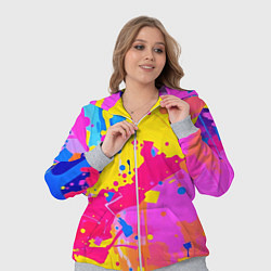 Женский 3D-костюм Яркие пятна акриловой краски на стене, цвет: 3D-меланж — фото 2