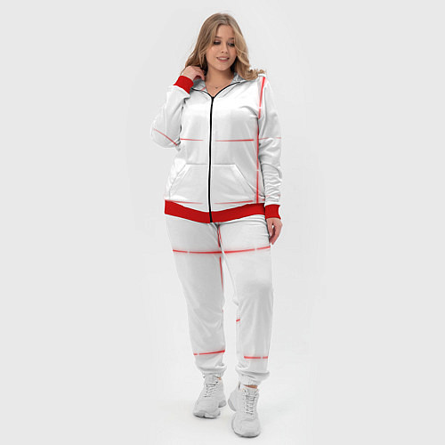 Женский костюм Color white red stripes / 3D-Красный – фото 4