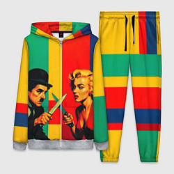 Женский 3D-костюм Чарли Чаплин против Мэрилин Монро поп-арт, цвет: 3D-меланж