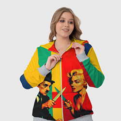 Женский 3D-костюм Чарли Чаплин против Мэрилин Монро поп-арт, цвет: 3D-меланж — фото 2