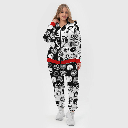 Женский костюм Doom anime black pattern / 3D-Красный – фото 4