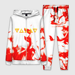 Женский 3D-костюм Ведьмак огонь лого, цвет: 3D-белый