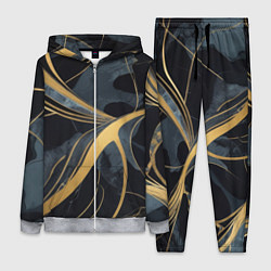 Женский костюм Мраморный узор с золотыми полосками