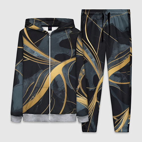 Женский костюм Мраморный узор с золотыми полосками / 3D-Меланж – фото 1