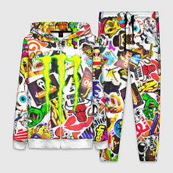 Женский 3D-костюм Monster energy стикеры бренды, цвет: 3D-белый