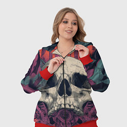 Женский 3D-костюм Металл арт - хардкор - череп, цвет: 3D-красный — фото 2